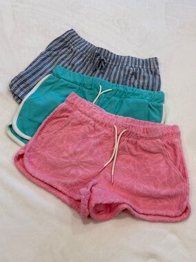 Old Navy Girls' Shorts Set - Pink, Teal, Denim Stripe Large 10-12